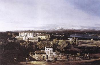 貝爾納多 貝洛托 View of the Villa Cagnola at Gazzada near Varese